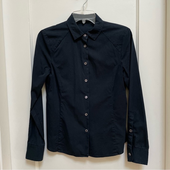 Teenflo tailored black cotton blouse - Picture 4 of 8